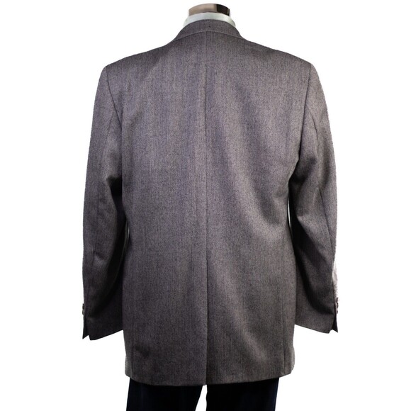 Chaps Ralph Lauren Mens 42 Beige Lambswool herringbone Blazer Coat Suit Jacket - Picture 3 of 12